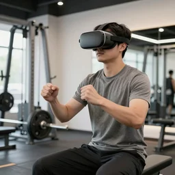 a gym with weights made vr headset