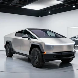 A Pickup truck designed and produced by Tesla in the production year of 2022, promotional photo