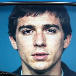 the face of david copperfield on a car body
