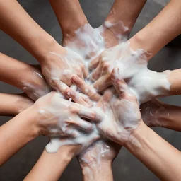 hands hands hands, lots of hands, blending and merging and melting hands