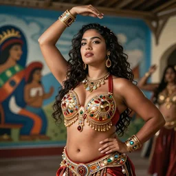 bellydancer festival warrior curvy partygirl cinematic, vallejo, diego rivera
