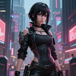 badass mikasa ackerman in cyberpunk metropolis + cyberpunk + 8 k, 4 k, octane render, artstation, hyperdetailed, volumetric lighting