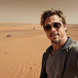 brad pitt taking selfie on mars
