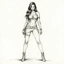 concpet art, full shot, traditional ink, sketch, of megan fox as poison ivy, line sketch, intricate, elegant, highly detailed, monochrome, digital painting, artstation, concept art, sharp focus, illustration, art by borderlands 3 and peter polach