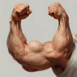 detailed panting of a strong arm doing 💪 highly rendered, digital painting, painterly, artstation