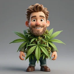 photo portrait of a cannabis character. octane 4 k render by eyvind earle, award winning comedy political meme