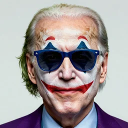 portrait of joe biden with sunglasses as the joker, stars stripes doom eternal with detailed faces enchanted psychedelic wide angle shot white background vector art illustration gears of war illustration gta 5 artwork of joe biden, in the style of gta 5 loading screen, by stephen bliss by hieronymus bosch and frank frazetta