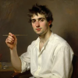 attractive male, painting by ilya kuvshinov, j. c. leyendecker