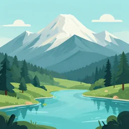 mountain water illustration vector digital art trending on artstation h 7 6 8