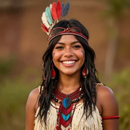 highly detailed portrait of a brazilian girl wearing brazilian tribal clothing, joyful. red dead redemption art, unreal engine, fantasy art by greg rutkowski