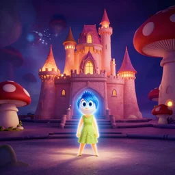 peach's castle liminal space, mushroom kingdom, movie still from inside out, high contrast, rembrandt lighting, hyperion render, ray - tracing, trending on artstation, 4 k