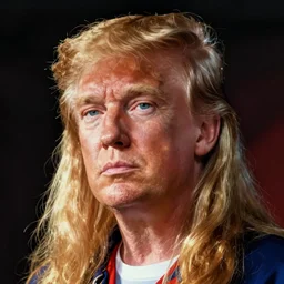 character portrait inspired by max headroom and donald trump, in stranger things art style