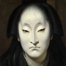 portrait of japanese ghost, detailed face, detailed painting, epic lighting, by ilya repin, phil hale and kent williams