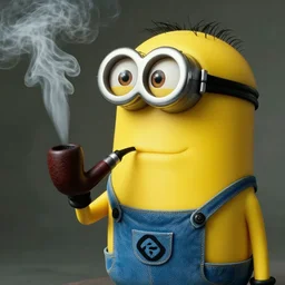 A minion smoking from a crack pipe, Gottfried Helnwein, award-winning photograph, beautiful, stunning, cinematic
