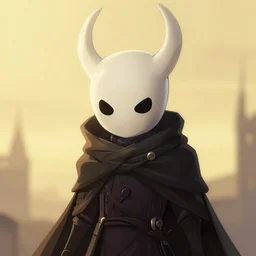 portrait of hollow knight, digital art, artstation, smooth, golden hour, high quality, by greg rutkowski