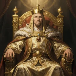 a king on a throne drawn by Makoto Yukimura in the style of Vinland saga
