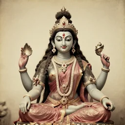 portrait of goddess shiiva, vintage photo