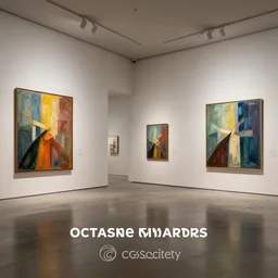 octane render ultra photorealistic hyper detailed, trending on cgsociety, in a contemporary art gallery, 4 k, award - winning, very extremely beautiful, gorgeous