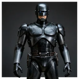black coated ED-209 from robocop, dslr photo