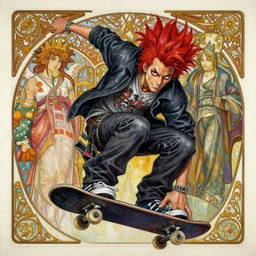 tony hawk pro skater, thrash, intricate, punk, highly detailed, traditional painting, acrylic painting, artstation, concept art, matte, sharp focus, illustration, hearthstone, art by artgerm and greg rutkowski and alphonse mucha and alex ross