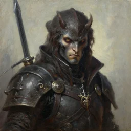 portrait of Chaos Eater from Dark Souls, oil on canvas