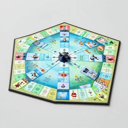 a 3 d render of a pentagonal board game board covered in illumaniti illustrations. conspiracy theories, in the style of gravity falls, digital art - w 7 6 8