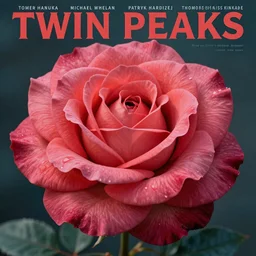 Twin Peaks movie poster artwork by Tomer Hanuka, Michael Whelan, Patryk Hardziej,  Makoto Shinkai and thomas kinkade, by Gregory Crewdson, Rendering of a rose full of details, Matte painting, trending on artstation and unreal engine