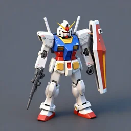 Isometric 3d octane render of gundams