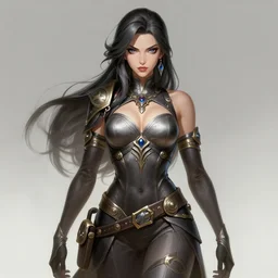 a highly detailed illustration of female goro majima, intricate, elegant, highly detailed, centered, digital painting, artstation, concept art, smooth, sharp focus, league of legends concept art, wlop.
