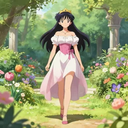 a dnd anime princess strolling through her garden, made by stanley artgerm lau, wlop, rossdraws, artstation, cgsociety, concept art, cgsociety, octane render, trending on artstation, artstationhd, artstationhq, unreal engine, 4 k, 8 k,