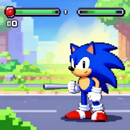 a pixel art game screenshot, sonic game