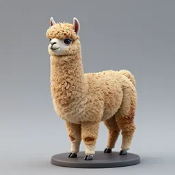 80mm resin detailed miniature of fluffy lama, Product Introduction Photos, 4K, Full body, simple background
