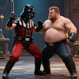 darth vader fights a fat russian alcoholic in mortal kombat 1 1