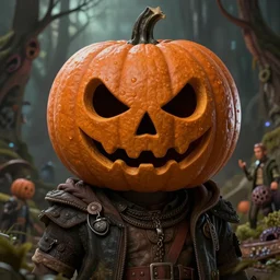 highly detailed portrait of pumpkinhead, realistic, horror, fantasy art by greg rutkowski, stanley artgerm, loish, rhads, tom bagshaw, global illumination, radiant light, detailed and intricate environment