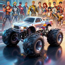 monster truck vehicule concept design engine super cars rocket league tank mad max global illumination ray tracing hdr chromed reflexion, gta 5 comics official fanart behance hd artstation by jesper ejsing, by rhads, makoto shinkai and lois van baarle, ilya kuvshinov, ossdraws, that looks like it is from borderlands and by feng zhu and loish and laurie greasley, victo ngai, andreas rocha, john harris fast and furious road trip