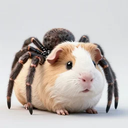 hybrid animal cross between spider and guinea pig, detailed furry cute painting 4 k