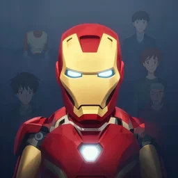 icon stylized minimalist adam scott face iron man suit, loftis, cory behance hd by jesper ejsing, by rhads, makoto shinkai and lois van baarle, ilya kuvshinov, rossdraws global illumination