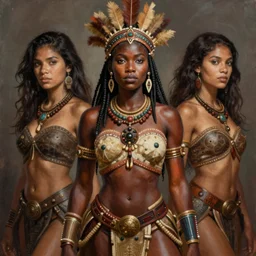 portrait of an athletic female nilotic barbarian, painted by boris vallejo and julie bell and luis royo, trending on artstation, D&D, soft lighting, HD, sharp focus, intricate, masterpiece, concept art, character design