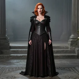 full body photo of a christina hendricks as a vampire warrior, highly detailed, 8k, award winning