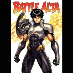 ( battle angel alita ) manga cover, by stanley artgerm lau