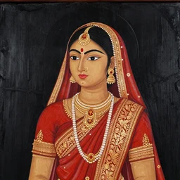 a portrait of an elegant lady, warli painting
