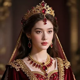 portrait of royal princess of ruby with fair skin, ornate 8 k gorgeous intricate detailed, accent lighting, dramatic light, octane render