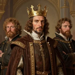 portrait of a dungeons and dragons king who looks like felipe ii, king of spain in the style of ralph horsley, rossdraws, ilvya kuvshinov, big crown and elegant robes, stylized background, matte painting, maya, pixar, cinematic lighting, artstation, highly detailed, masterpiece, epic