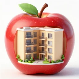 apartment built inside of an apple
