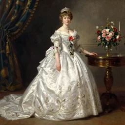beautiful oil painting of grand duchess maria nikolaevna in court dress in 1 9 1 3 by philip de laszlo