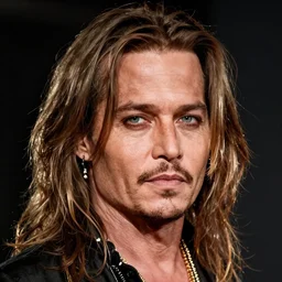 a man who is a combination of johnny depp and amber heard face
