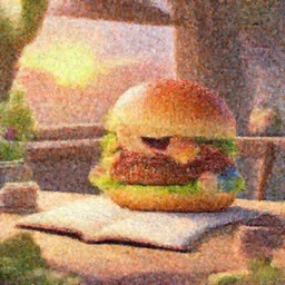 a wholesome cottagecore illustration of a happy cartoon hamburger studying math, studio Ghibli, Pixar and Disney animation, sharp, Rendered in Redshift and Unreal Engine 5 by Greg Rutkowski, Bloom, dramatic lighting, sunrise