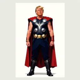 donald trump as thor, 1 9 4 0 s movie poster, minimalist, trending on artstation