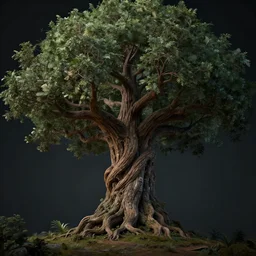 full body pose, hyperrealistic photograph of the world tree, dim volumetric lighting, 8 k, octane beautifully detailed render, extremely hyper detailed, intricate, epic composition, cinematic lighting, masterpiece, trending on artstation, very very detailed, stunning, hdr, smooth, sharp focus, high resolution, award, winning photo, dslr, 5 0 mm