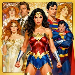 portrait of wonder woman tv show fighting superman by Stanley Artgerm Lau , greg rutkowski, thomas kindkade, alphonse mucha, loish, norman rockwell. Trending on artstation rule of thirds detailed illustration hd 4k